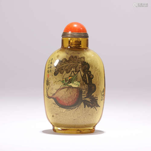 Inside-Painted Glass Autumn View Snuff Bottle