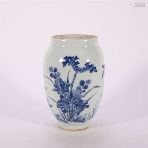 Blue and White Lotus Pond Jar