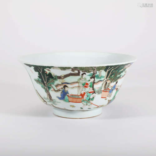 Wucai Glaze Figure Bowl