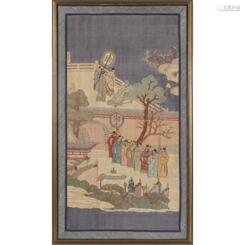 Chinese kesi woven panel