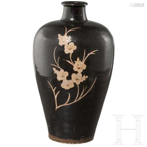A Jizhou vase with flowering plum, 13th - 14th century