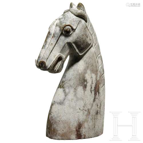 A Chinese nephrite horse head protome