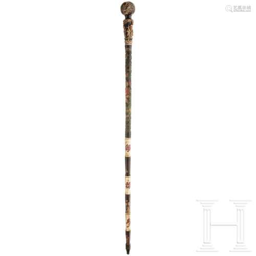 A Chinese walking stick, 19th century