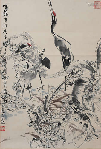 李巍（b.1931）梅鹤图