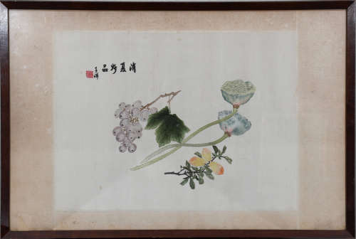张熊 （1803-1886）刺绣“消夏妙品”