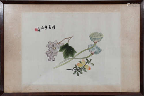 张熊 （1803-1886）刺绣“消夏妙品”