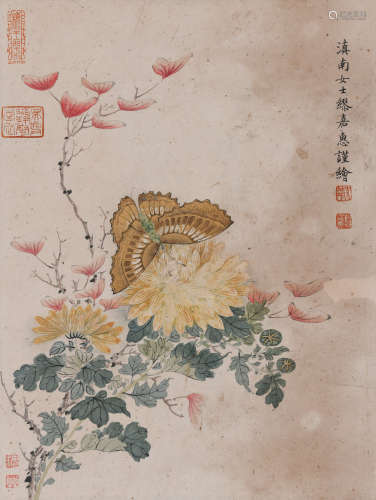 缪嘉惠（1841-1918）花蝶图