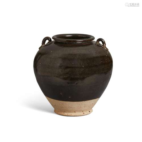 A BROWN-GLAZED HANDLED JAR Tang dynasty