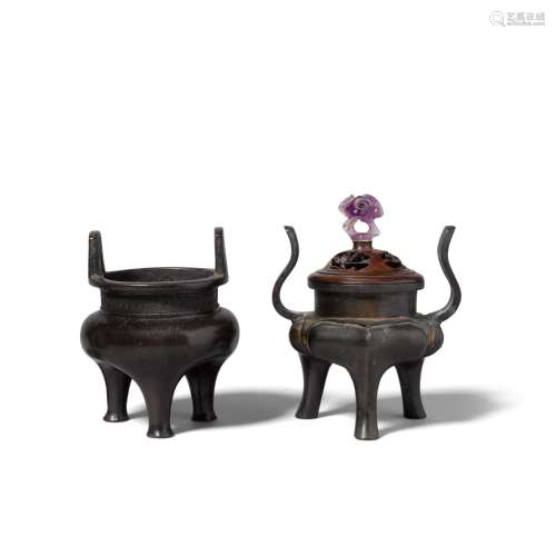 TWO BRONZE CENSERS 17th century (2)