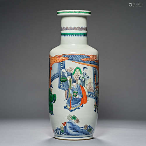 Qing Dynasty, colorful, character decoration, Bottle