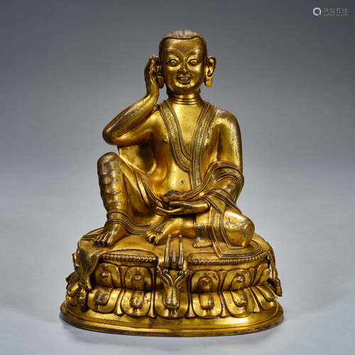 Qing Dynasty, Gilt Bronze ,  Buddha Statue