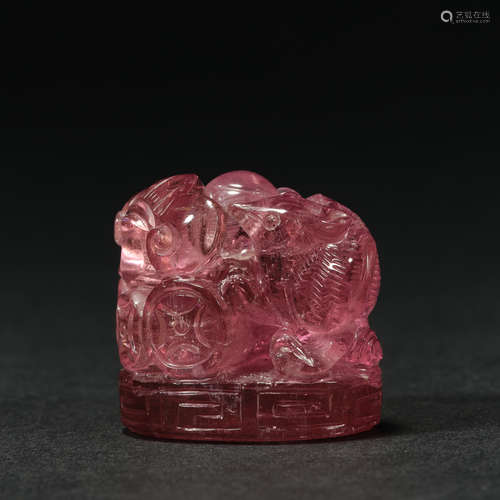 Qing Dynasty, Red tourmaline, Seal nose