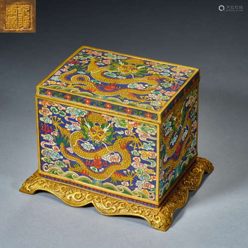 Qing Dynasty Qianlong, cloisonne , dragon decoration,Box