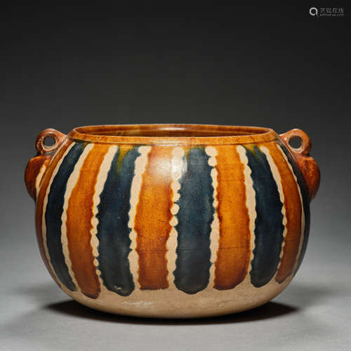 Tang Dynasty Tri-Color Glazed double-ear Jug