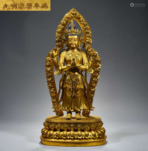 Ming Dynasty  Yongle,Gilt Bronze , Buddha Statue