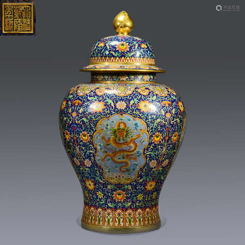 Qing Dynasty Qianlong, dragon decoration, cloisonne, General...