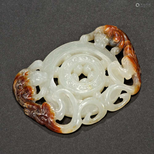 Qing Dynasty Qianlong, double dragons, Jade Pei