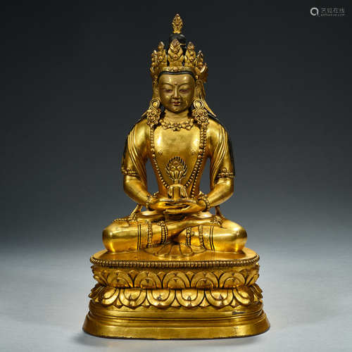 Ming Dynasty, Gilt Bronze ,  Buddha Statue