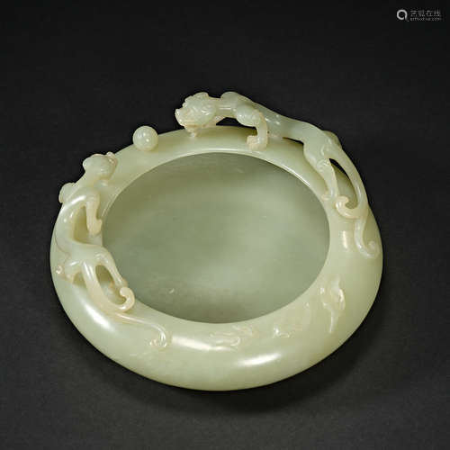 Qing Dynasty Hetian Jade,Writing-brush Washer