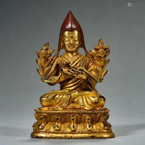 Ming and Qing Dynastuies, Gilt Bronze , Buddha statue