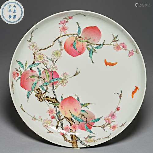 Qing Dynasty Yongzheng, Famille Rose, flower decoration, Pla...