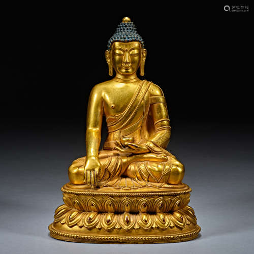 Ming Dynasty, Gilt Bronze , Sakyamuni Buddha