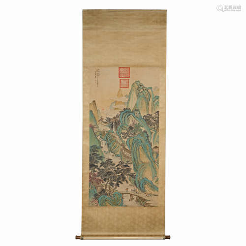 Qing Dynasty, WANG HUI, Landscape Figure