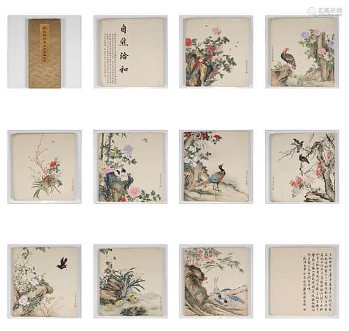 Qing Dynasty, JIANG TING XI, Birds and  Flowers