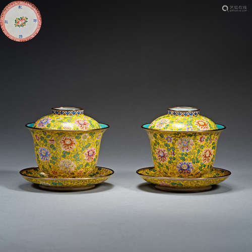 Qing Dynasty Qianlong, painting enamel, Tea Cup