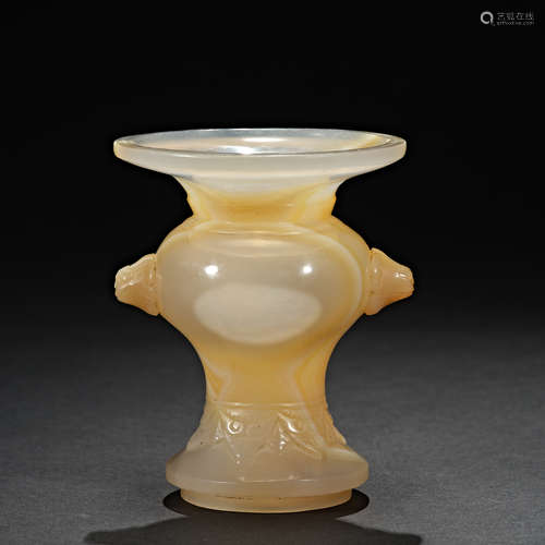 Qing Dynasty, Agate, Flower Receptacle