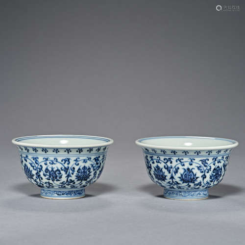 Ming and Qing Dynasties, blue and white porcelain, Bowl