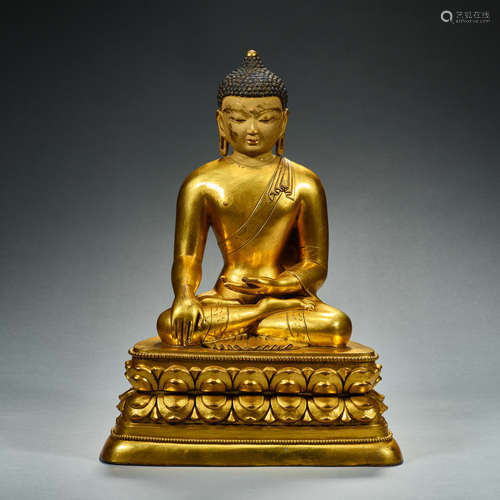 Ming Dynasty, Gilt Bronze ,  Buddha Statue