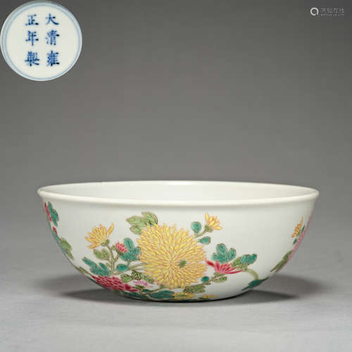 Qing Dynasty Yongzheng, flower decoration, Famille Rose,porc...