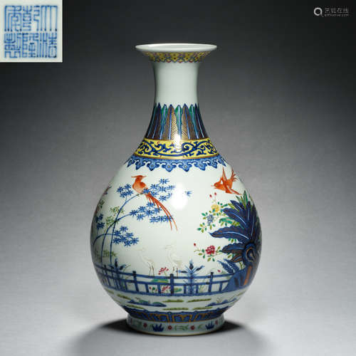 Qing Dynasty Qianlong, colorful porcelain, Bottle