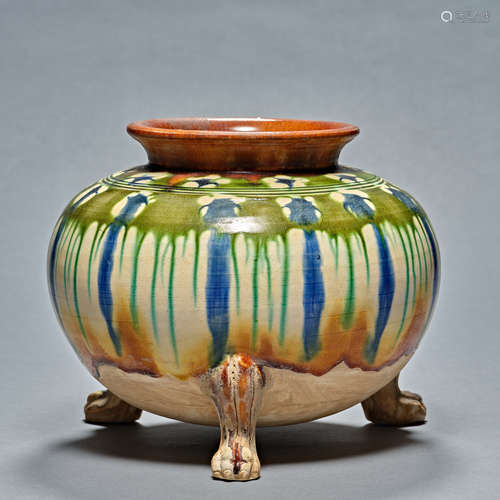 Tang Dynasty, Tri-color, Tripartite Pot