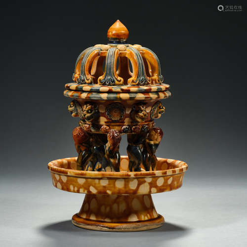 Tang Dynasty Tir-color, Incense Burner