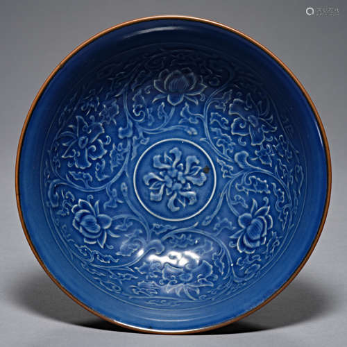 Qing Dynasty blue glaze, porcelain, Plate