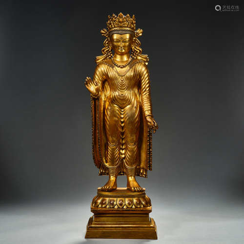 Ming Dynasty, Gilt Bronze ,  Buddha Statue