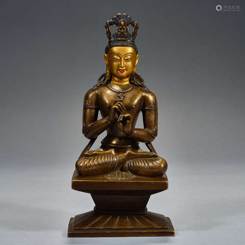 Qing Dynasty, Gilt Bronze , Guanyin Bodhisattva, Buddha Stat...