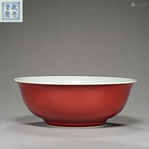 The Republic of China, Ji red glaze color, Bowl