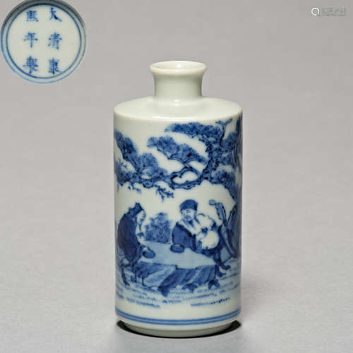 Qing Dynasty Kangxi, blue and white porcelain, Bottle