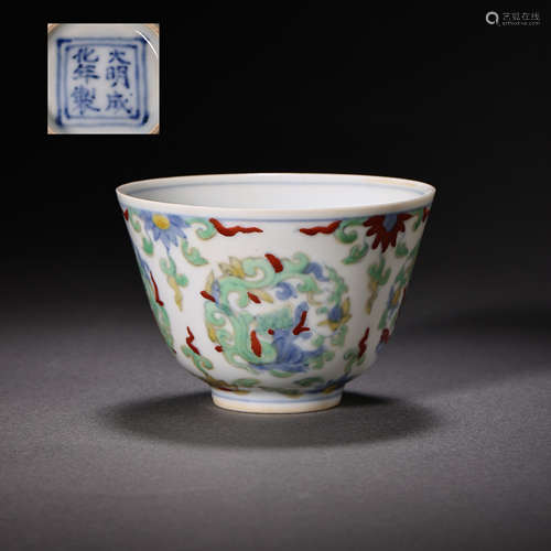 CHINESE MING DYNASTY CHENGHUA BUCKET COLOR CUP