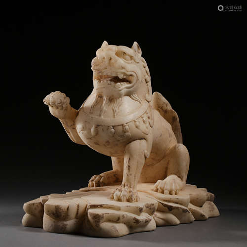 CHINESE WHITE JADE BEAST, TANG DYNASTY