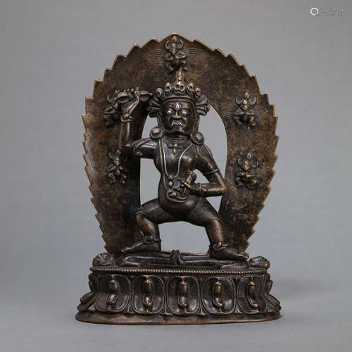 CHINESE MING DYNASTY TIBETAN BRONZE BUDDHA STAND