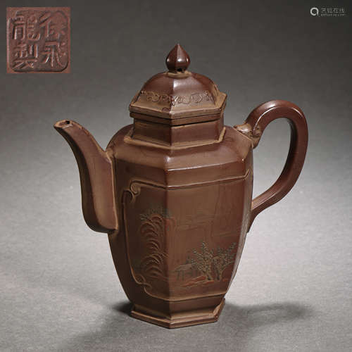 ANCIENT CHINESE CELEBRITY TEAPOT