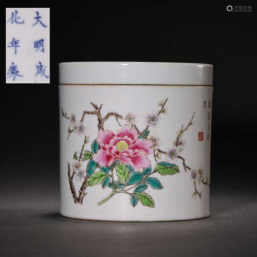 CHINESE QING DYNASTY CHENGHUA FAMILLE ROSE POT, MING DYNASTY