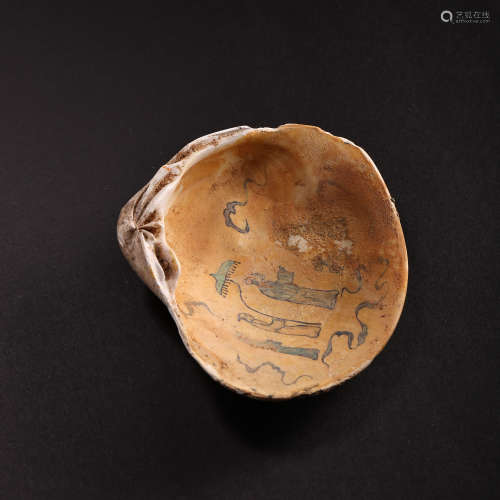 ANCIENT CHINESE PAINTED SHELL