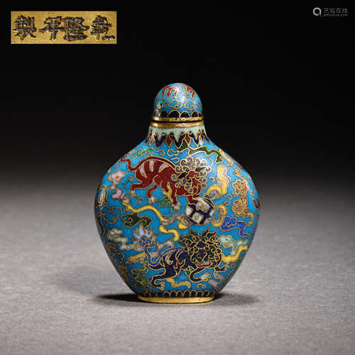 CHINESE CLOISONNE SNUFF BOTTLE, QING DYNASTY  