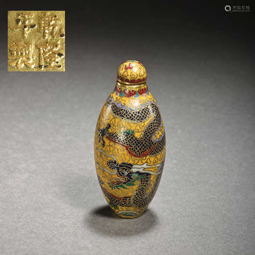 CHINESE CLOISONNE SNUFF BOTTLE, QING DYNASTY  