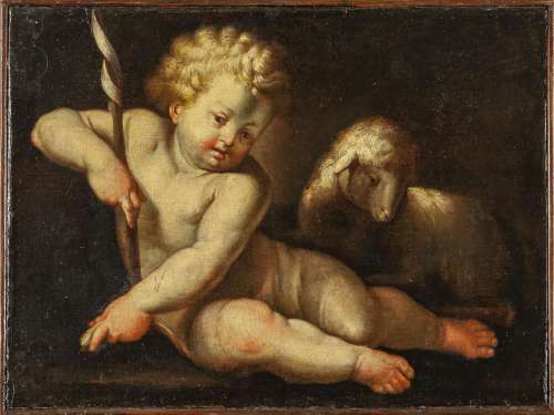 "San Giovannino" olio, sec. XVII cm. 56,5x42